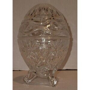 Vintage Alexandra 24% Lead Crystal Egg Footed Stunning Condition!